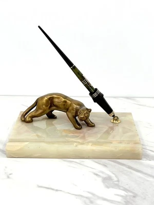 Wahl Eversharp Fountain Pen Desk Set with Panther circa 1929 - Image 1 of 4