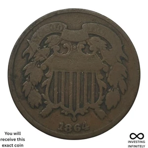 1864 2 Cent Piece X-1102 - Picture 1 of 3