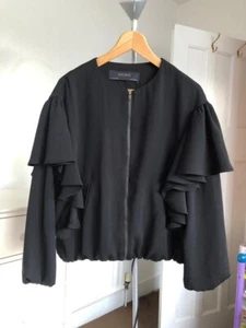 Ladies Black Full Zip Stylish Jacket Size EUR Large Pre-Owned by Zara - Picture 1 of 8