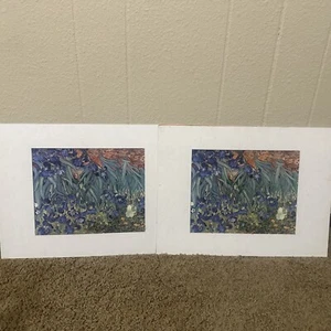 “Irises” by Van Gogh Framed Art Canvas Wall Decor Reproduction Home Decor 2 Pcs - Picture 1 of 4