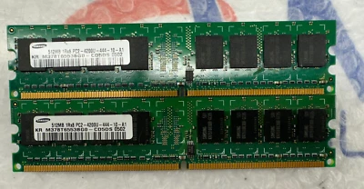 512MB X2 Samsung M378T6553BG0-CD5DS 1GB 1Rx8 PC2-4400U-444-10-A1 Memory - Image 1 of 2