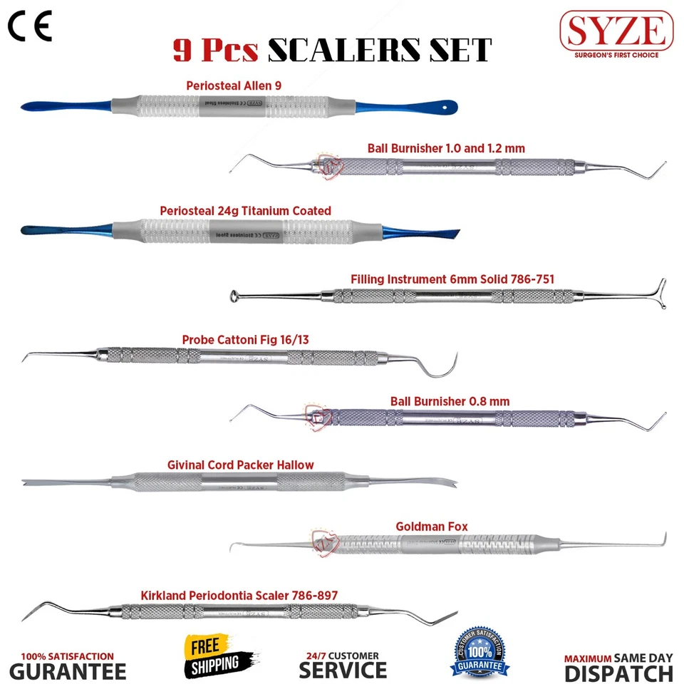 Dental Plaque Remover Tooth Cleaning Periodontal Scalers Examination Tools SYZE