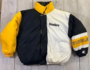 Giubbotto piumino reversibile vintage starter Pittsburgh Steelers taglia L - Foto 1 di 12