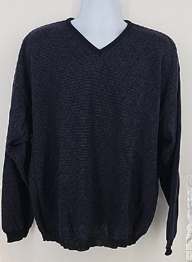 Suéter Lord & Taylor Para Hombre Talla XL 100% Lana Merino Cuello en V ITALIA  Foto 1 de 4