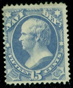 US #O42, 15¢ Navy, og, hinge rem, F/VF, Scott $425.00 - Picture 1 of 1