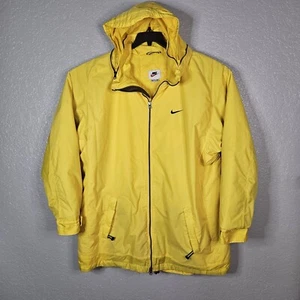 Nike Heavy Rain Jacket Size XXL Yellow Polyester Fill Hooded Full Zip 3 Pockets - Picture 1 of 23