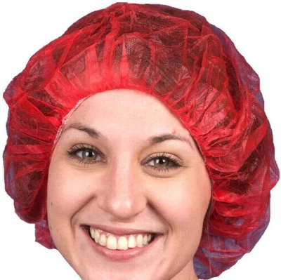 Bouffant Caps  24"  Red  Box/100 - Image 1 of 4