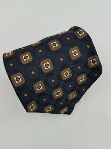 Barneys New York Silk Tie Black Brown Geometric Men Necktie Italy - Picture 1 of 5