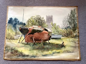 Boat Scene watercolour signed Jack Randall - Picture 1 of 6