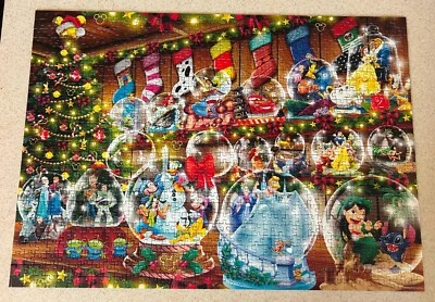 DISNEY SNOW GLOBES (2021 Ravensburger) -- 1000 Piece Jigsaw Puzzle -- Complete - Image 1 of 3