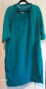 Haris Cotton Turquoise 100% Linen dress made in Greece
