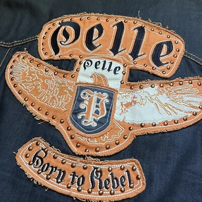 Colete jeans masculino Pelle Pelle Born To Rebel XXL motocicleta azul escuro denim - Imagem 1 de 4