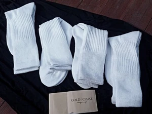 🇺🇲GOLD COAST DIABETIC SOCKS, WHITE, SOCK SIZES 9-11, 4 PAIRS, NWT UNISEX🇺🇲 - Picture 1 of 4