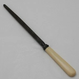 Afilador de cubiertos de servicio plateado mango marfil vintage tallado acero I - Imagen 1 de 2