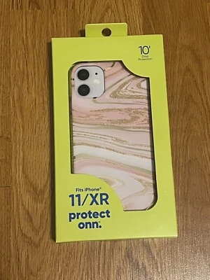 TOTALMENTE NUEVO iPhone 11/XR Onn. Funda de teléfono de mármol rosa y dorado Foto 1 de 2