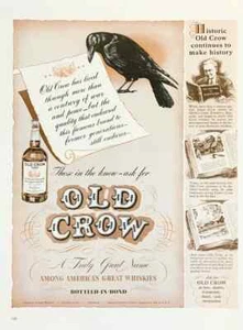 1942 Old Crow Kentucky Bourbon Whiskey PRINT AD Continues to Make History - Picture 1 of 1