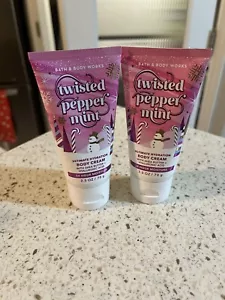Bath & Body Works 2 Twisted menta piperita Ultimate crema corpo idratante 2,5 once - Foto 1 di 2