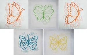 MARIPOSAS DE PRIMAVERA #3 MÁQUINA BORDADO EDREDÓN BLOQUE CONJUNTO DE 5 BLOQUES MARIPOSA - Imagen 1 de 6