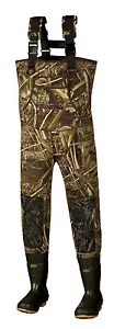 New Men 3mm MAX-5 Camo Fishing/Hunting Neoprene Wader Lug Boots Sz 8 800 Gram  - Picture 1 of 1