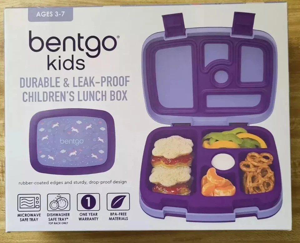 Bentgo Kids Leak-proof Lunch Box BPA Microwave/Dishwasher Safe Purple