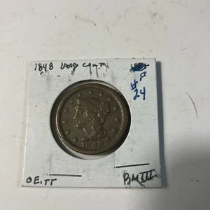 1848 Large Cent Nice - Picture 1 of 6