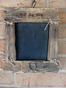 Chalkboard Sign To Do List - GIT' ER DUN - Rustic Old Wood Frame Message Board - Picture 1 of 6
