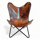 Saintstag Antique Premium Vintage Leather Butterfly Chair - Retro Style