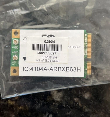 HP G50-104NR 15.4" Genuine Laptop Wireless WiFi Card ARBXB63H 459339-001 Tested - Image 1 of 2