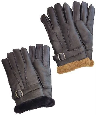 INFINITY LEATHER Mens Sheepskin Gloves Luxury Leather Warm Winter Gloves