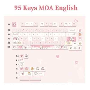 95Keys Keycaps MOA Profile PBT Key Caps Kit for 61/64/68/84/75/87Key Keyboards - Picture 1 of 23