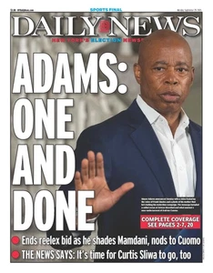 NEW YORK DAILY NEWS ZEITUNG ADAMS: EINER UND FERTIG TOT 29. OKTOBER 25 - Bild 1 von 2
