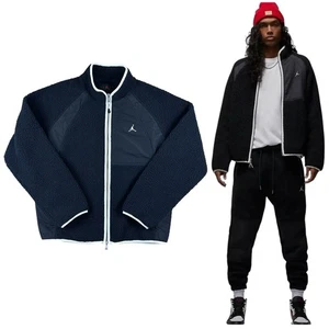 Nike Air Jordan Essentials Full-Zip Fleece Sherpa Jacket NWT Mens LRG DV1583-010 - Picture 1 of 16