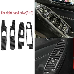 For Hummer H3 2008-10 RHD Window Lift Switch Button Panel Trim 6Pcs Carbon Fiber - Picture 1 of 20