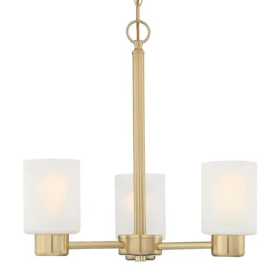Westinghouse 6126900 Sylvestre 3 Light 18"W Chandelier - Brass - Image 1 of 4