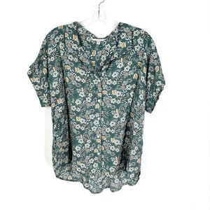 Lucky Brand Damen M Blumendruck Knopfleiste Kragen Shirt Cottagecore Boho - Bild 1 von 9