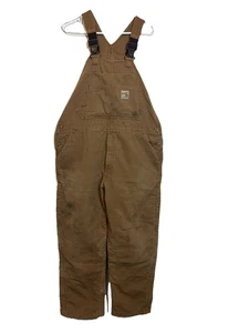 Carhartt Overalls Mens Large Tan Duck Canvas Quilt Lined Double - Picture 1 of 17