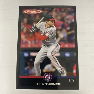 Trea Turner 2019 Topps Total 312B Serial # 3/5 Very Rare SSP - Image 1 of 4