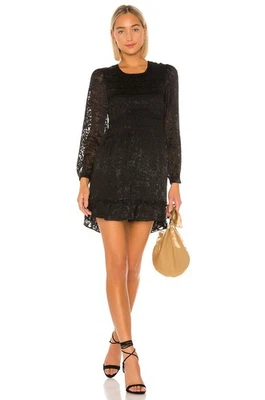 Nuevo Nuevo Nuevo con Etiquetas $368 Parker NYC Talla XXL 2X Vestido Inez Mini Calado Mangas Transparentes Negro Foto 1 de 4