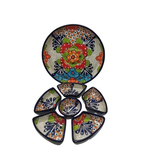 Talavera Pottery A. Taylor Hand Painted Appetizer Tray - Picture 1 of 6