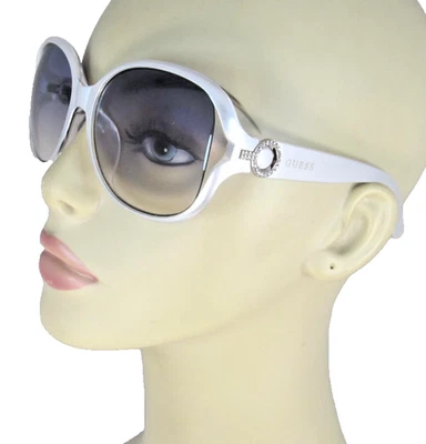 Gafas de sol GUESS plateadas de plástico 26 diamantes de imitación logotipo acento en templos GO00010-21W Foto 1 de 4