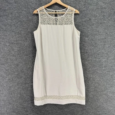 Marc New York платье женщин 12 белый оболочка Midi молнии без рукавов с подкладкой повседневный - Изображение 1 из 4