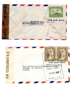 Nicaragua 2 Zensur Luftpostbriefe, Überdruckmarken - Bild 1 von 1