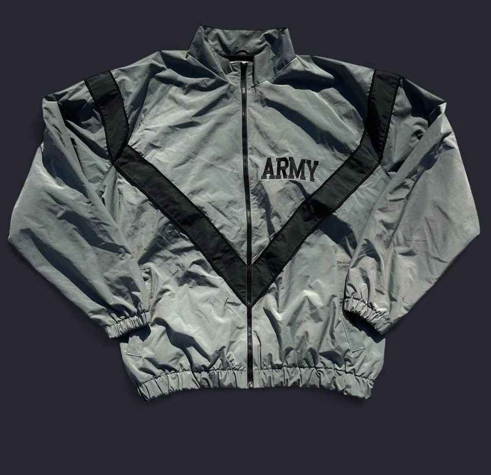 Skilcraft US Army Jacket Mens 2XL Regular Gray Green Nylon Full Zip Vented JWOD - Image 1 of 4