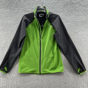 Salomon Jacket Large Green Gray Lightweight Zip Off Sleeve Run Hike Windbreaker - Picture 1 of 13