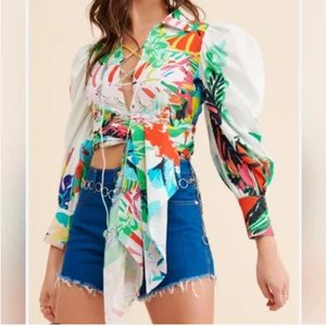 Anthropologie Rokoko Sand Cropped Bluse Gr. XS - Bild 1 von 6