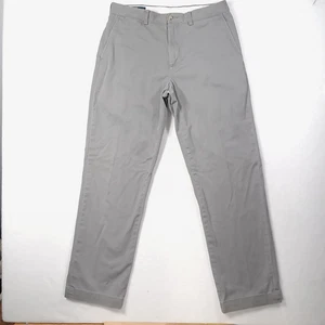 Polo Ralph Lauren Pants Mens Preston Chino Gray 34x34 Classic Flat Front - Picture 1 of 11