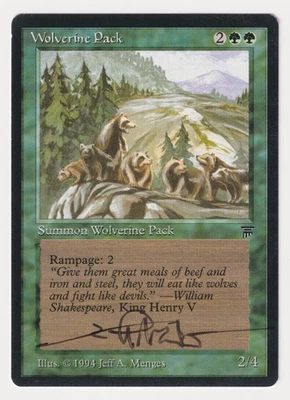 Signed Wolverine Pack Proof LP Legends Artist Jeff A. Menges 1994 MTG Magic AP! - Image 1 of 2