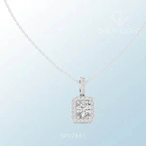 IGI Certified 3.77 Carat Lab Grown Diamond Pendant Necklace 14k White Gold - Picture 1 of 12
