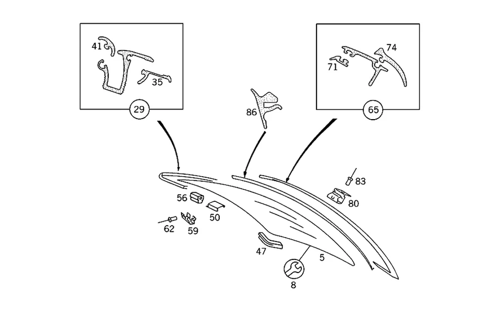 Barra de moldura original Mercedes-Benz 140-670-04-22 Foto 1 de 1