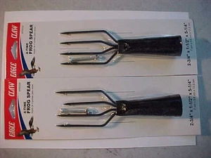 2 NEW eagle claw  4 TINE FROG SPEARS 5 1/4 inch - Picture 1 of 5